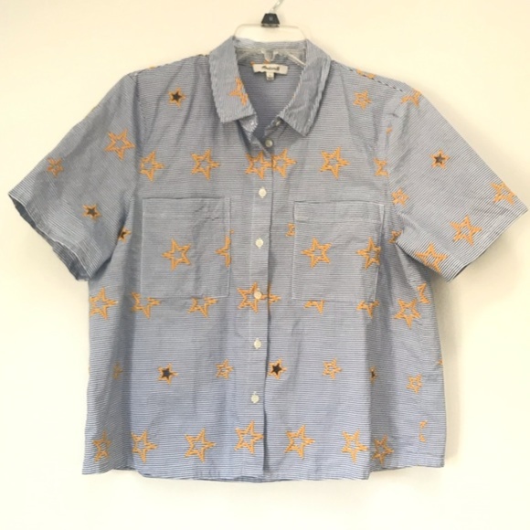 Madewell Small Star Embroidered Striped Shirt - Picture 2 of 6